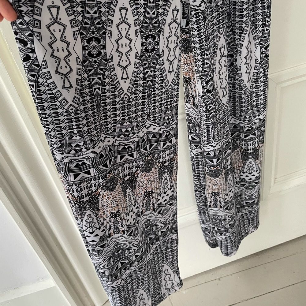 Kimberly C White black brown tank jumpsuit OS - Picture 4 of 5